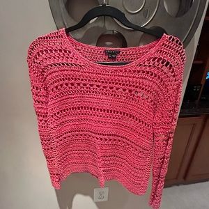 Theory 3/4 Sleeve wide cable knit sweater sz TP